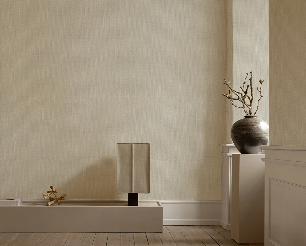 Limestone Thread linen wallcovering — John Mark Naturals