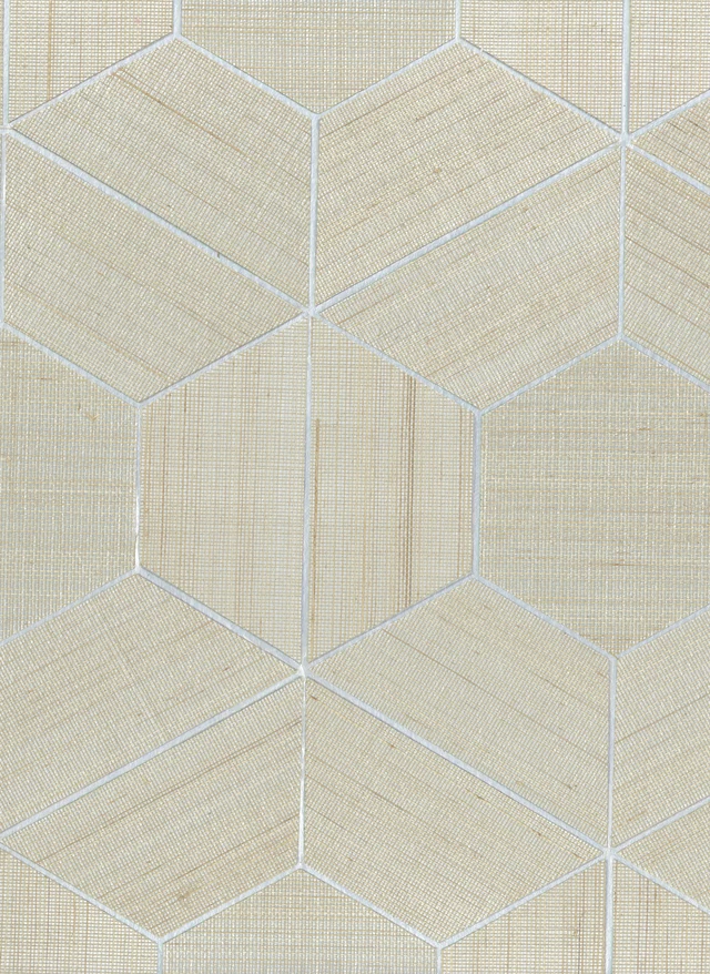 Ivory Facet lasered grasscloth wallcovering from the Architectural Collection — John Mark Naturals
