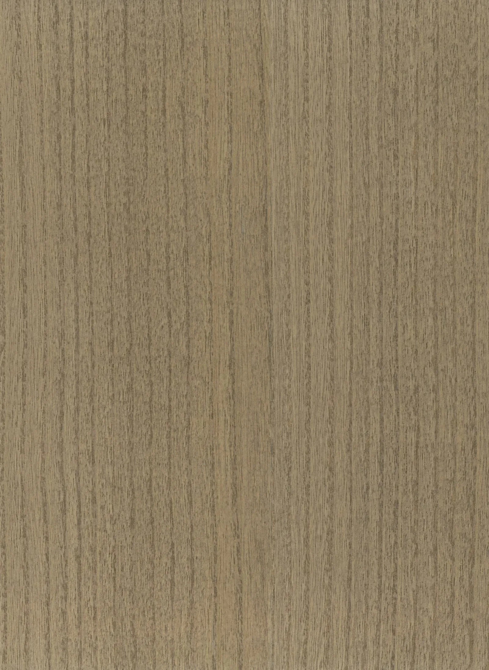 Close-up of a warm mid-brown wood veneer wallcovering with a fine, straight vertical grain