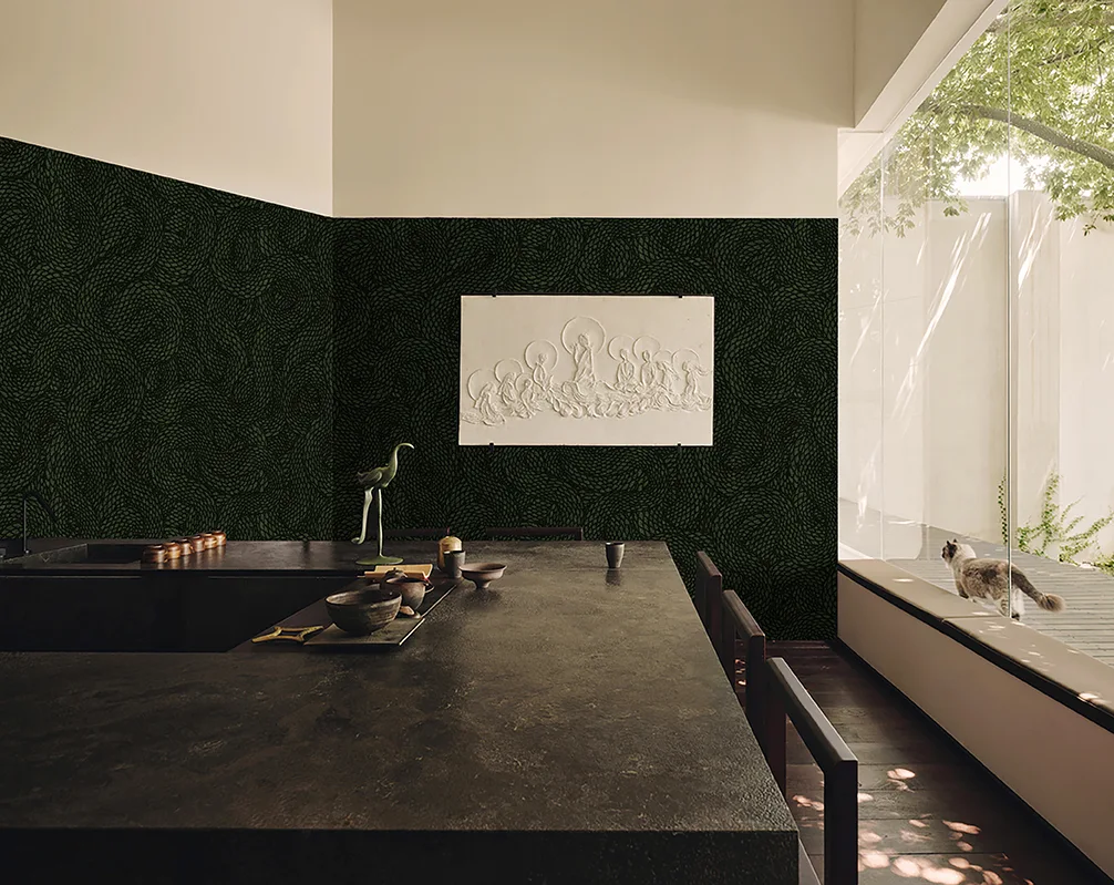 Sage Loom linen wallcovering — John Mark Naturals