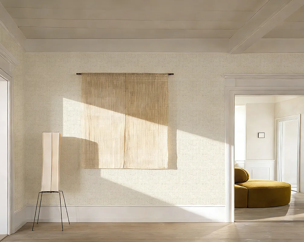 Dove Meadow linen wallcovering — John Mark Naturals