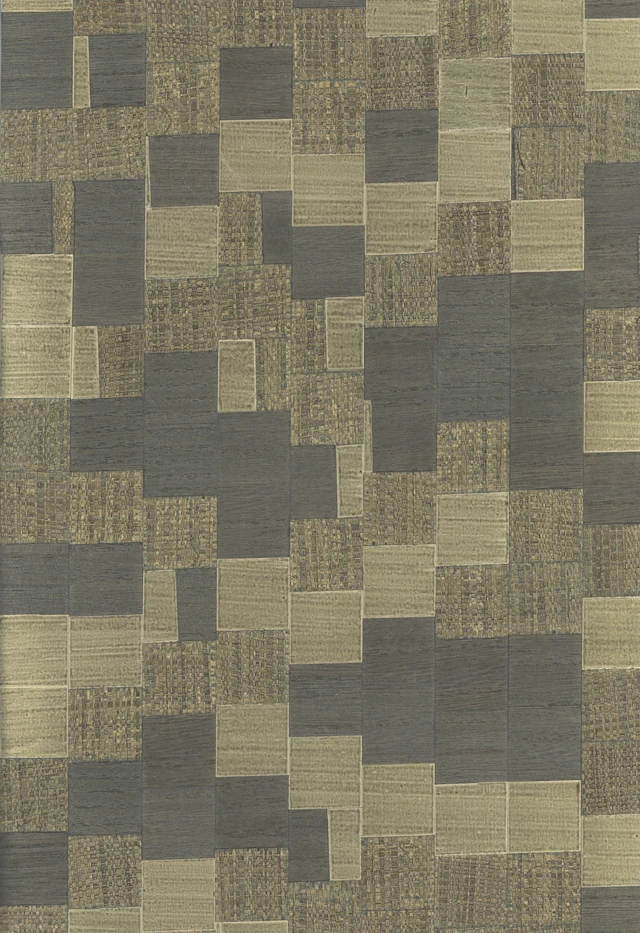 Moss Mosaic grasscloth & wood veneer combination wallcovering from the Architectural Collection — John Mark Naturals