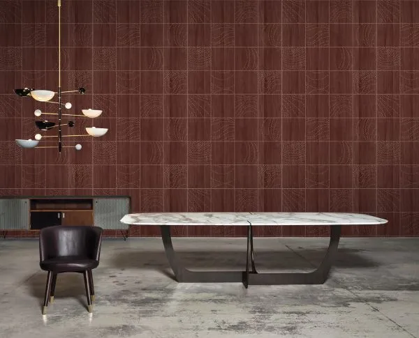 Orion Mahogany — wood veneer wallcovering, SKU RN-MHG